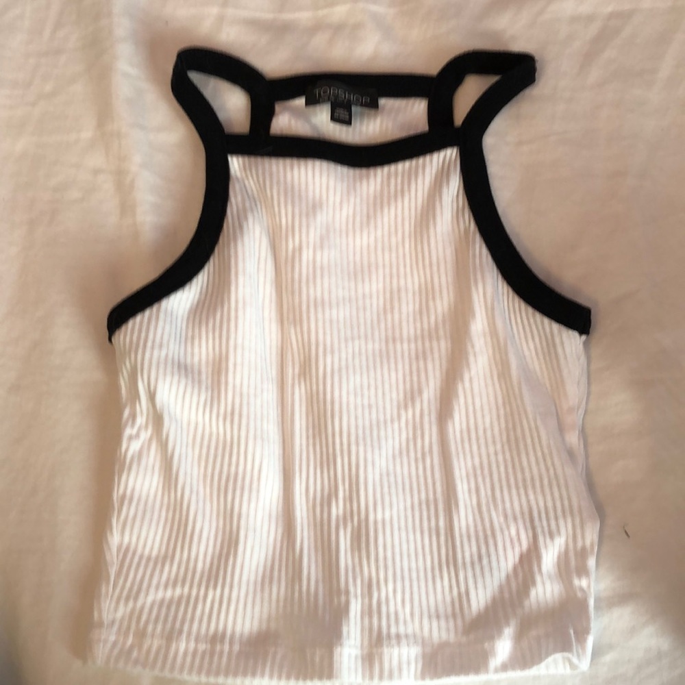 white and black crop top